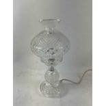 WATERFORD; an Inishmaan crystal lamp comprising of the base and shade.