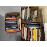 Three boxes containing a quantity of art books and auction catalogues, including several books on
