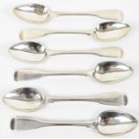 JOSEPH ASH I; a set of six George III hallmarked silver teaspoons, London 1817, approx 6.65ozt/113.