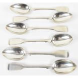 CHAWNER & CO; a set of six Victorian hallmarked silver dessert spoons, London 1878, 7.59ozt/236g.
