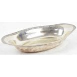 A German 800 grade silver shaped oval dish, 33 x 19cm, 9.2ozt/288g.