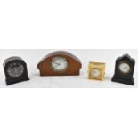 BUSH CLOCKS LTD; a bakelite SEC eight-day mantel timepiece, height 12cm, a small late Victorian
