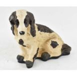 A large painted plaster figure of a Spaniel, height 36cm.
