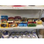 A group of approx twenty boxed model vehicles including Days Gone, Matchbox and Corgi.