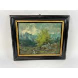 ATTRIBUTED TO A RATTI; oil on canvas, rural scene, unsigned, 34 x 44cm, framed.