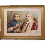 BERNARD-ROMAIN JULIEN (1802-1871); A large watercolour of Pope Pius IX and his Secretary of State,