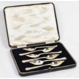 WILLIAM HUTTON & SONS LTD; a set of six hallmarked silver grapefruit spoons, Sheffield 1935, approx.