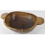 A large sycamore twin handled bowl, diameter 56cm.