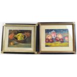 SOO-AUCK LEE; oil on canvas, still life fruit, signed and dated 1987, 30 x 40cm, framed and