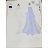 RALPH & RUSSO; a huge collection of original slim fit Haute Couture drawings, (approx 150).