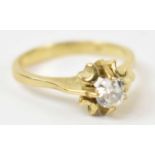 A 14ct yellow gold ring, size N, approx 3.6g.