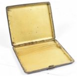 SJ ROSE & SON; an Elizabeth II hallmarked silver engine turned cigarette case, Birmingham 1964, 11.5