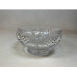 TUDOR; a large and good quality cut glass punch bowl, diameter 30cm.