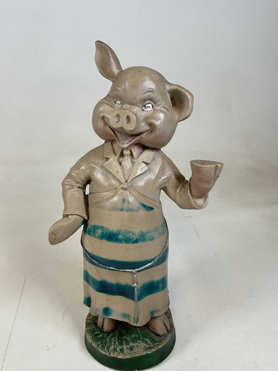 A vintage resin butcher's advertising pig, height 47cm. - Image 4 of 4