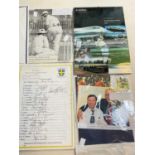 A small group of cricket and sporting ephemera, including a black and white photograph signed by
