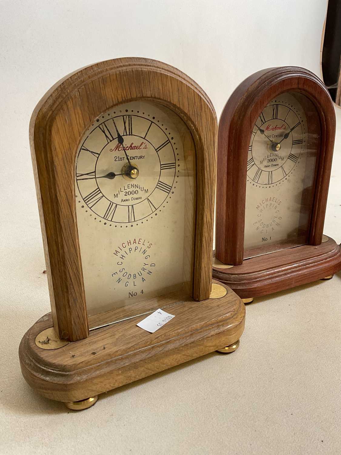 Four small battery operated Michaels 21st Centuty Millenium 2000 clocks. Hand built at the Old - Image 4 of 6
