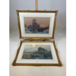 WILLIAM ARNEE FRANK (1808-1897); a pair of watercolours, 'Showery Weather' and 'Winter', both