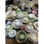 A quantity of decorative ceramics, including a 19th century English floral decorated basket,