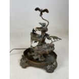 FRANKLIN MINT; a bronze tree of life fountain, set throughout with various animals, height 45cm.