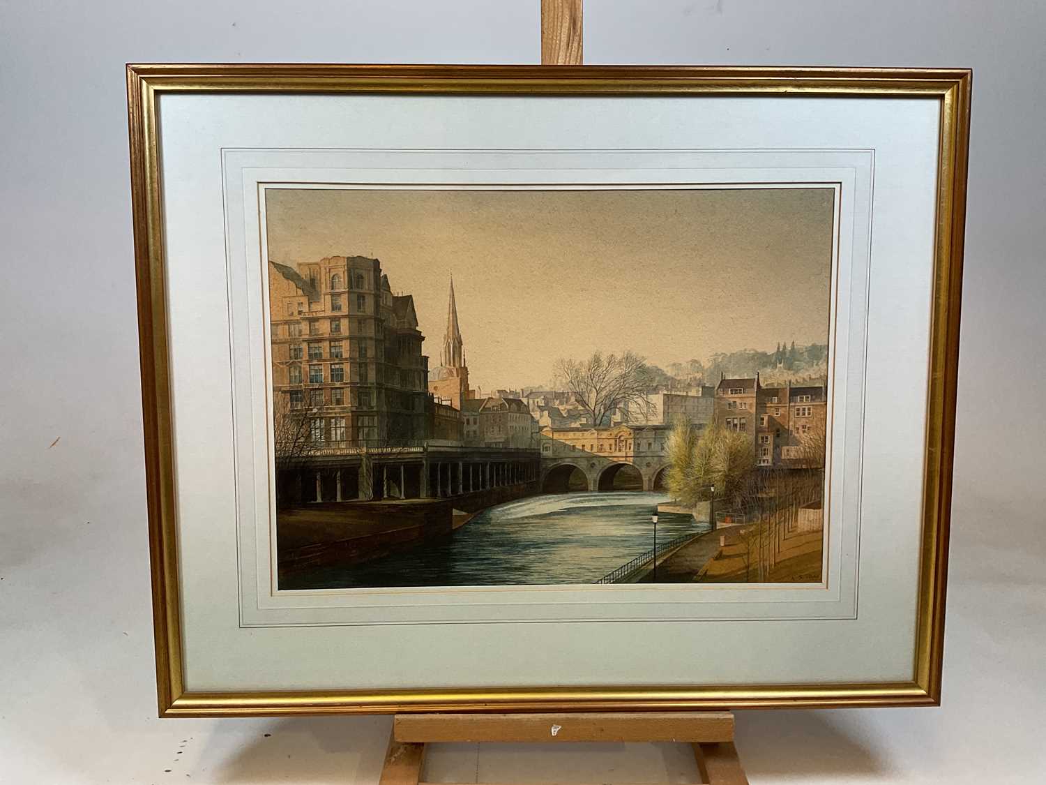 † KENNETH STANLEY TADD; watercolour, 'Pulteney Bridge, Bath', signed, titled verso on label, 36 x