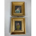 MID 19TH CENTURY ENGLISH SCHOOL; a pair of miniature watercolours on paper, 'Fortescue Wells,