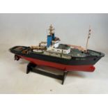 A scratch built tug boat 'Big Paul' made for a model festival at Pontin's in 1984, length 93cm.