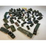 DINKY; a large collection of approximately one hundred items including military vehicles.