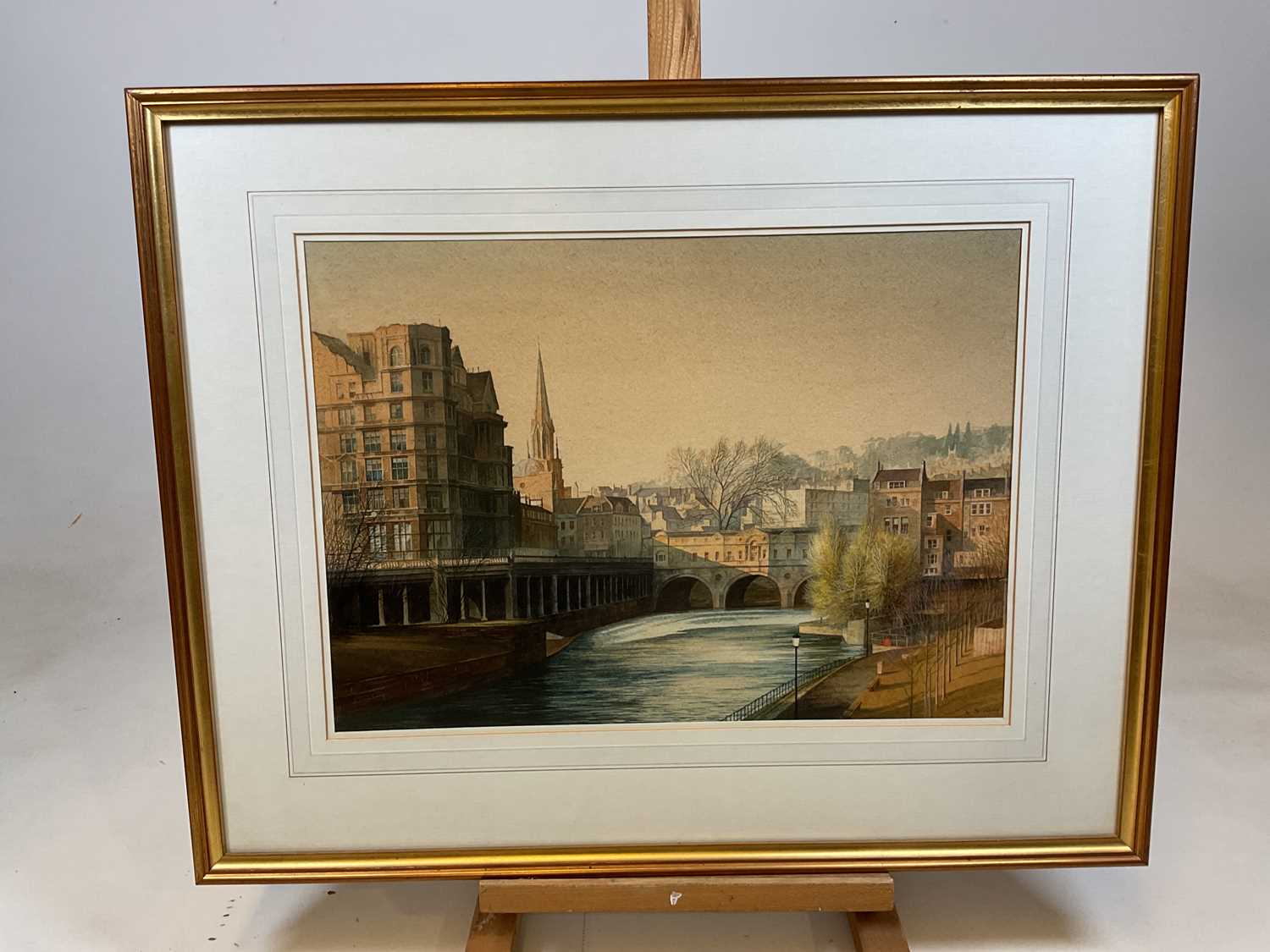 † KENNETH STANLEY TADD; watercolour, 'Pulteney Bridge, Bath', signed, titled verso on label, 36 x - Image 2 of 5