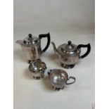 VINERS OF SHEFFIELD; a four piece silver plated tea set.