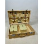 SIRRAM; a vintage part filled picnic set, width of case 49.5cm.