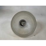 A Holophane style reeded ceiling light with painted metal rose, diameter 37.5cm.