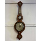 LAINTON OF HALIFAX; a rosewood five dial onion topped barometer, height 99cm.