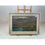 CHARLES MARCH GERE RA RWS (1869-1957); oil on canvas 'Lake Orta, North Italy', signed, also