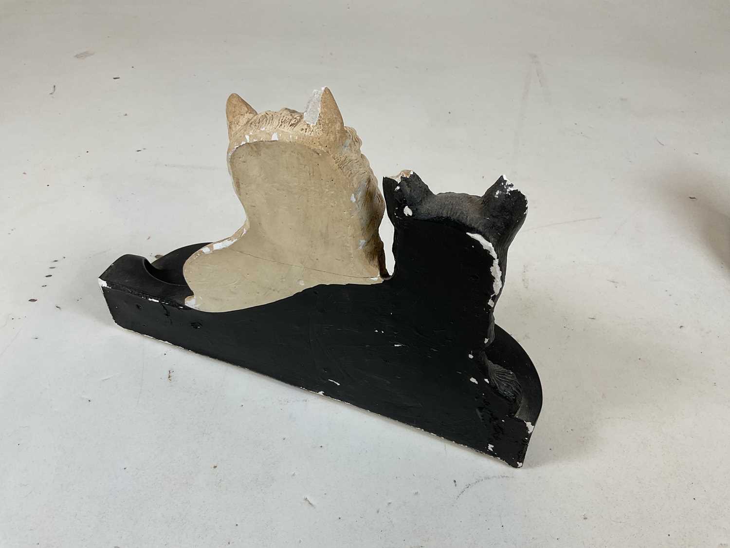 A painted plaster advertising Black & White Scotch Whisky bottle holder, width 31cm, and a near - Image 3 of 5