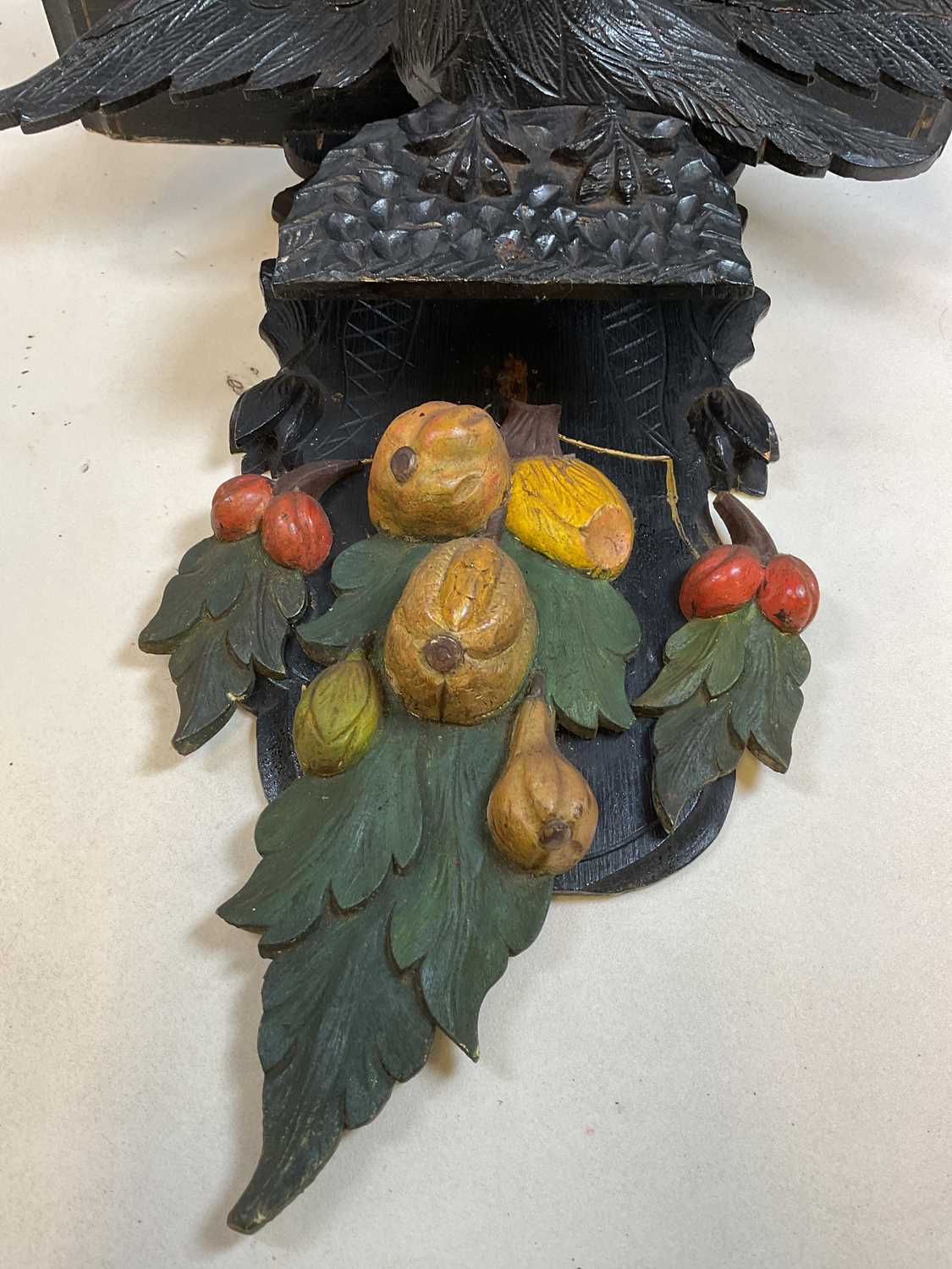 A painted and carved wall bracket set with an eagle above fruit 75cm h x 54cm W - Image 2 of 2