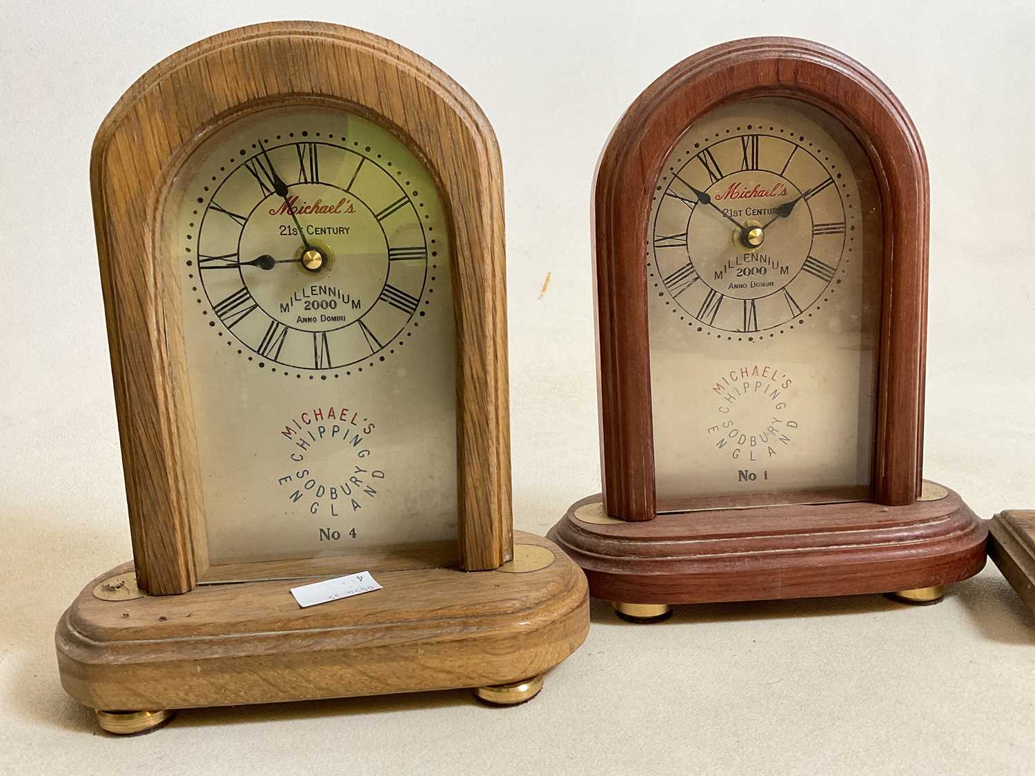 Four small battery operated Michaels 21st Centuty Millenium 2000 clocks. Hand built at the Old - Image 2 of 6