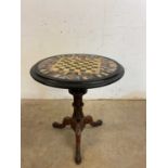 A good 19th century solid rosewood and specimen marbled topped occasional table, the stepped