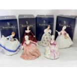 ROYAL DOULTON; four boxed figures, HN3223 'Pamela', HN3311' Fragrance', HN3266 'Diana', HN3309 '