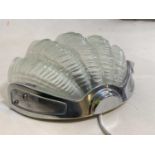 An Art Deco clam shell wall light, width 26cm.