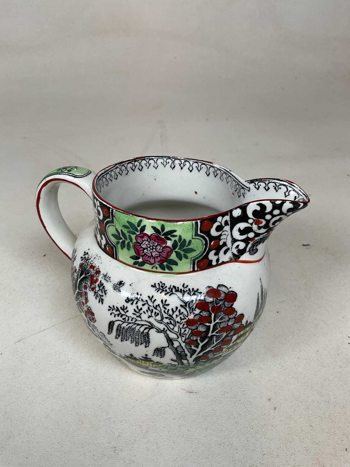 T.G. GREEN & CO LTD; four 'Ming' decorated jugs and a similarly decorated twin handled cup (5). - Image 13 of 14