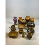 A group of Brixham Pottery vases and small items.