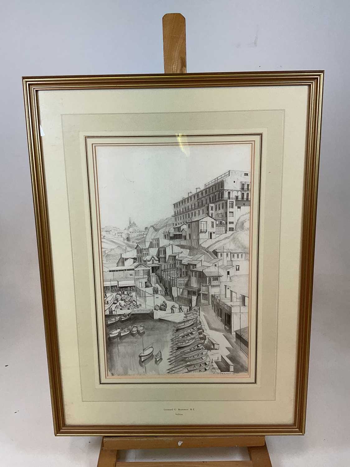 † LEONARD GRIFFITHS BRAMMER R.E; pencil study 'Vallon', signed and dated 1931, 42 x 26cm, framed and - Image 2 of 4