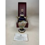 CAVERSWALL; a boxed hand painted Silver Jubilee Durham vase 'Windsor Castle', from a very low