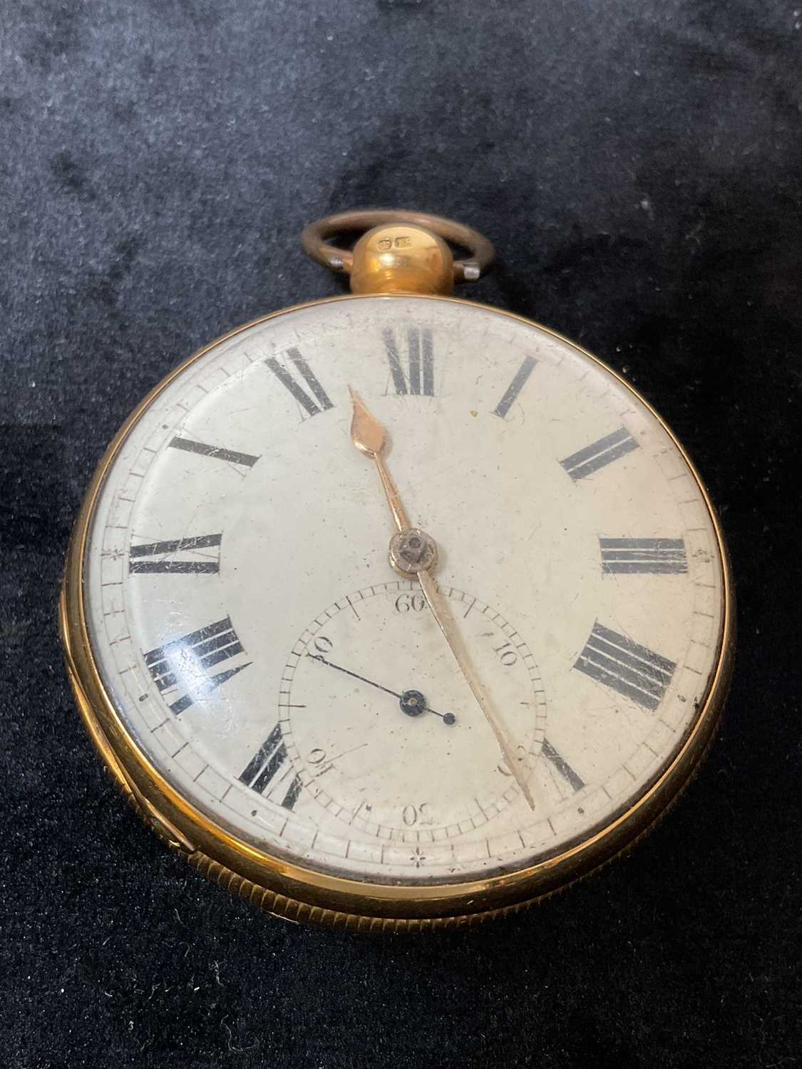 A George IV 18ct yellow gold open face pocket watch, the circular dial set with Roman numerals and - Image 3 of 13