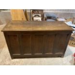 A 19th century oak four panel coffer, 145 x 83 x 60cm.