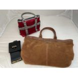 ZADIG & VOLTAIRE; a brown suede handbag in pouch, a Salvatore Farragamo small handbag, and an