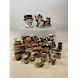 A collection of character jugs (28) including Royal Doulton and others