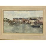 † BRIAN C. WADE; watercolour, harbour scene, signed, 30 x 51cm, framed and glazed.