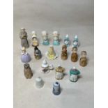 A quantity of Royal Worcester candle snuff figures to include Continental porcelain candle snuff