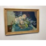 † G. BARLOW; oil on canvas, still life, 50 x 77cm, framed.